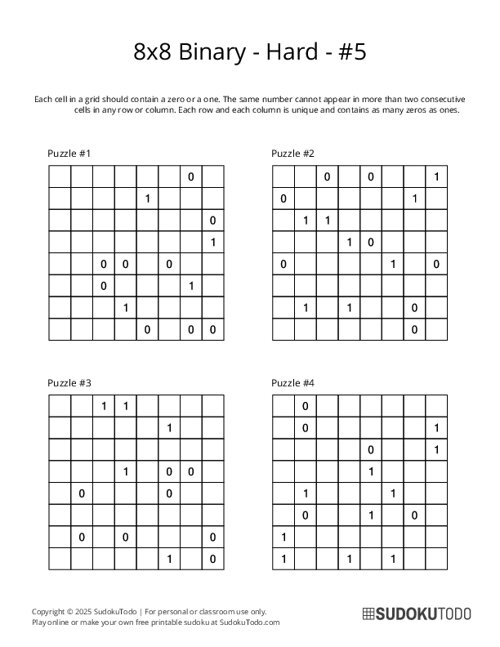 8x8 Binary - Hard - 5