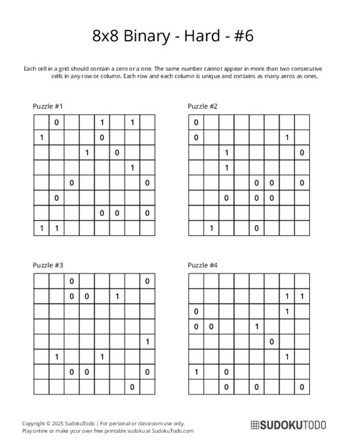 8x8 Binary - Hard - 6