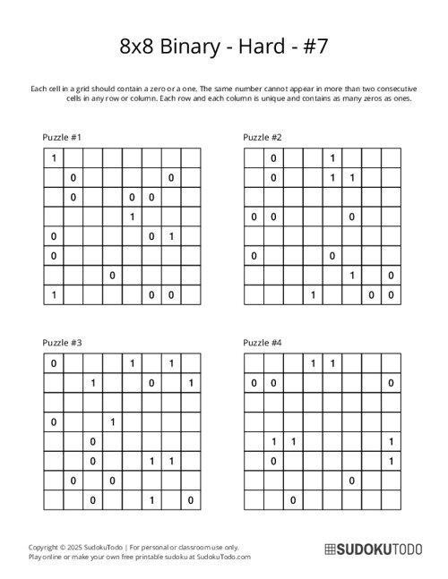 8x8 Binary - Hard - 7
