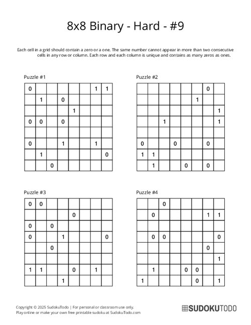8x8 Binary - Hard - 9