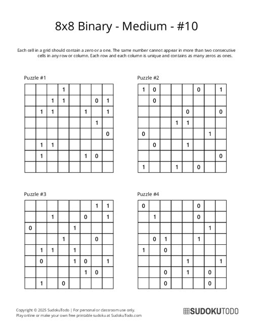 8x8 Binary - Medium - 10