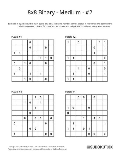 8x8 Binary - Medium - 2