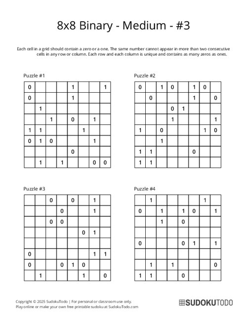 8x8 Binary - Medium - 3
