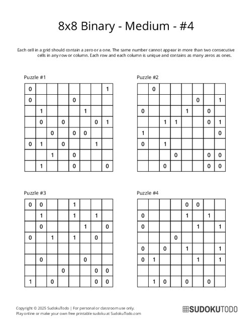8x8 Binary - Medium - 4