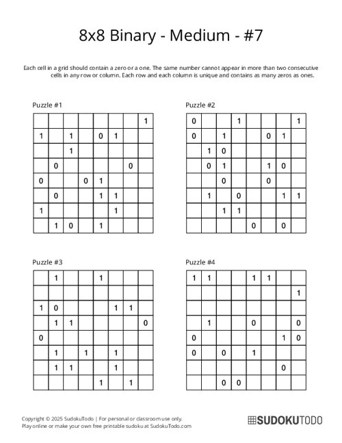 8x8 Binary - Medium - 7
