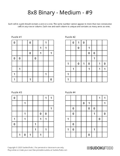8x8 Binary - Medium - 9