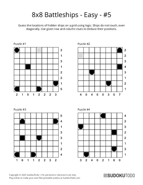 8x8 Battleships - Easy - 5