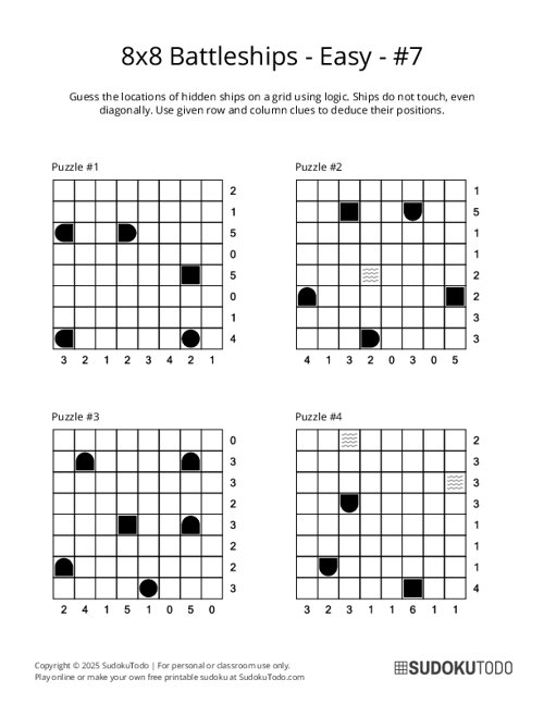 8x8 Battleships - Easy - 7