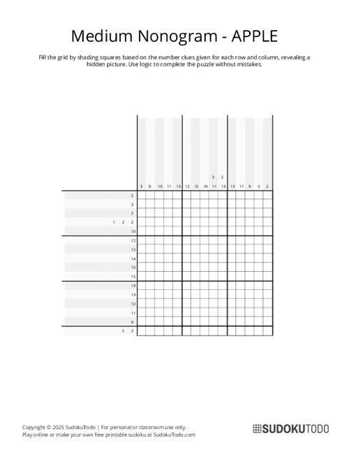 Nonogram - Medium - Apple