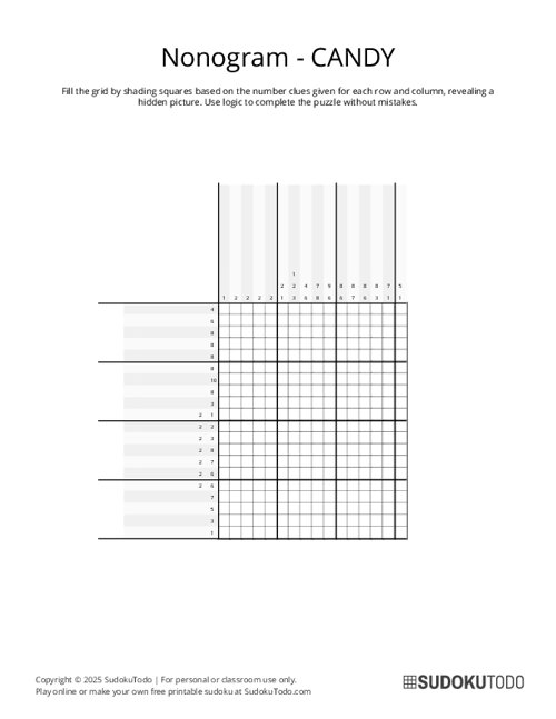 Nonogram - Medium - Candy