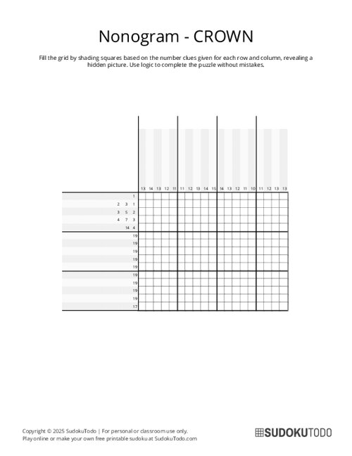 Nonogram - Medium - Crown