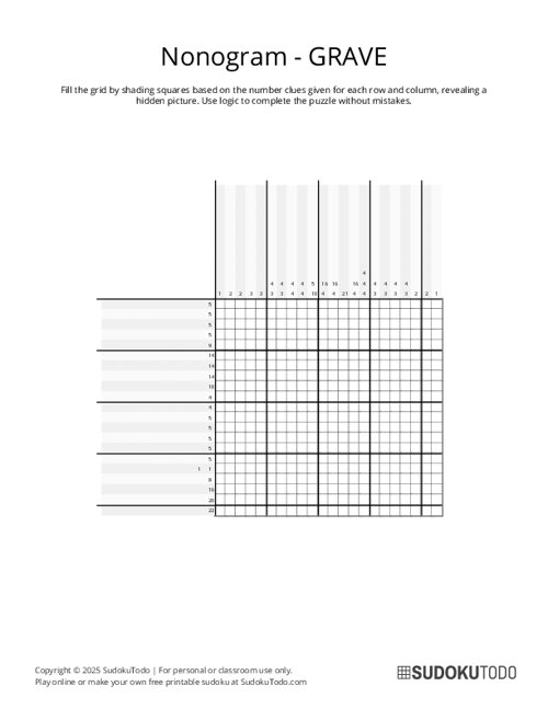 Nonogram - Medium - Grave