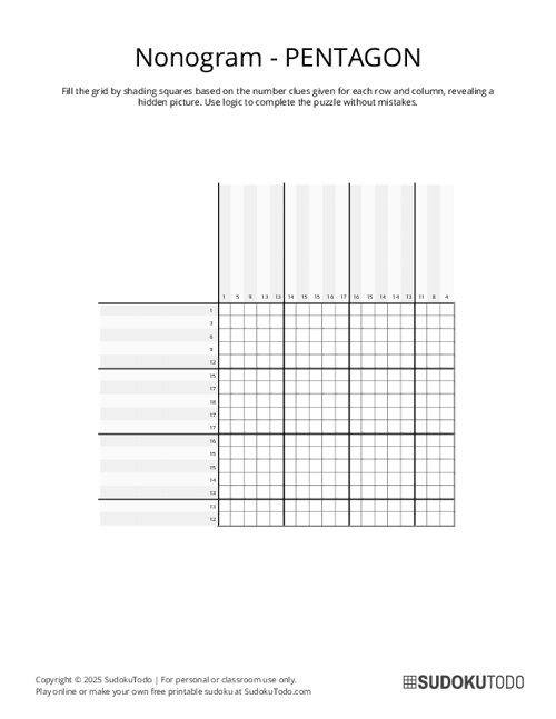 Nonogram - Easy - Pentagon