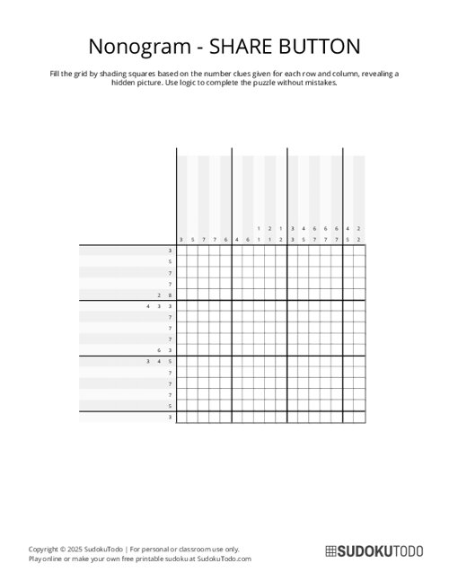 Nonogram - Hard - Share Button