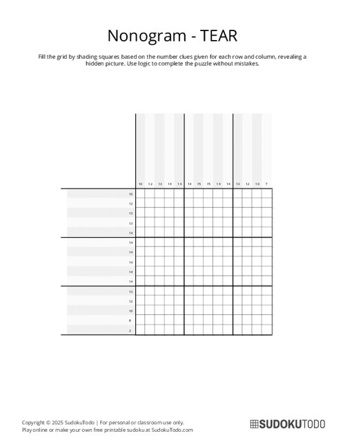Nonogram - Easy - Tear Drop