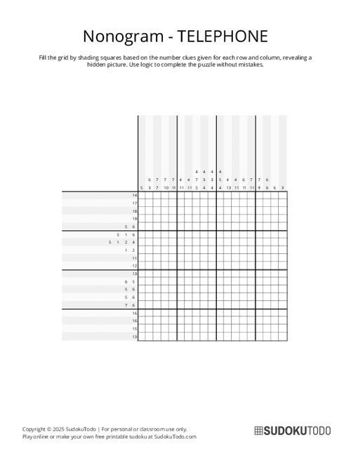 Nonogram - Hard - Telephone