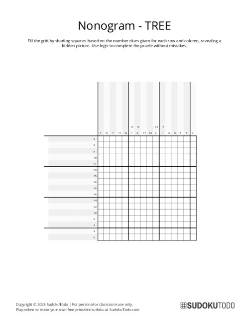 Nonogram - Medium - Tree