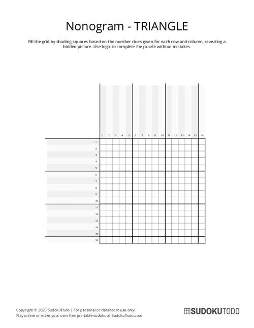 Nonogram - Easy - Triangle