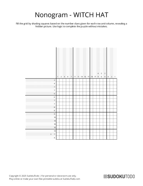 Nonogram - Easy - Witch Hat
