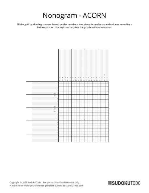 Nonogram - Hard - Acorn