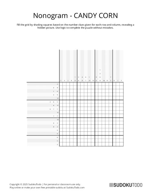 Nonogram - Hard - Candy Corn