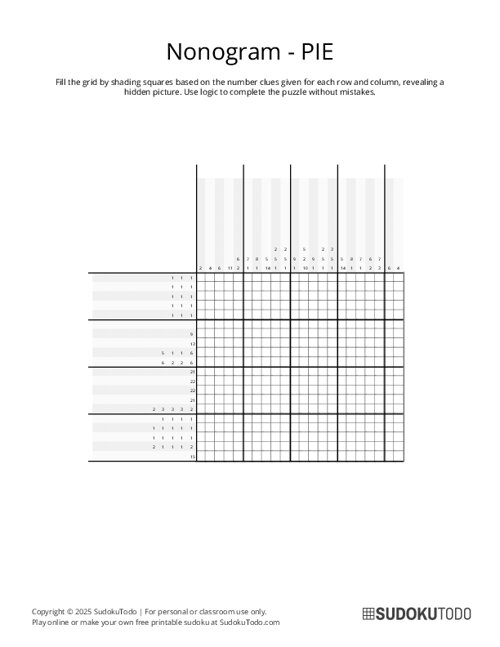 Nonogram - Hard - Pie
