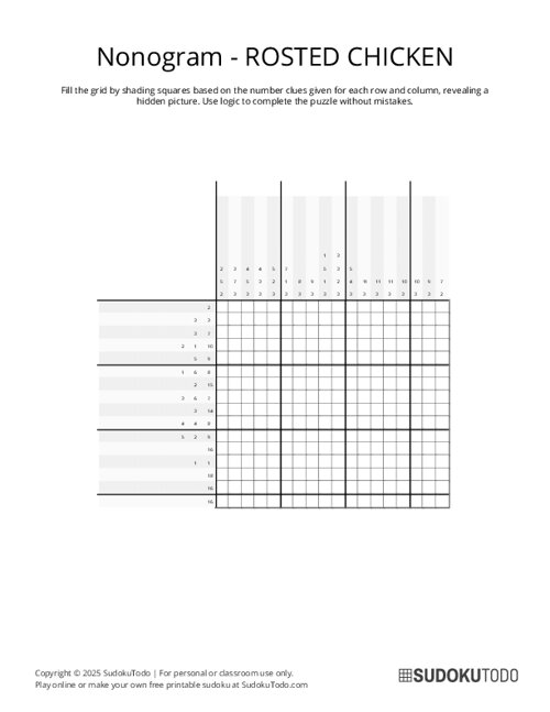 Nonogram - Hard - Roasted Chicken