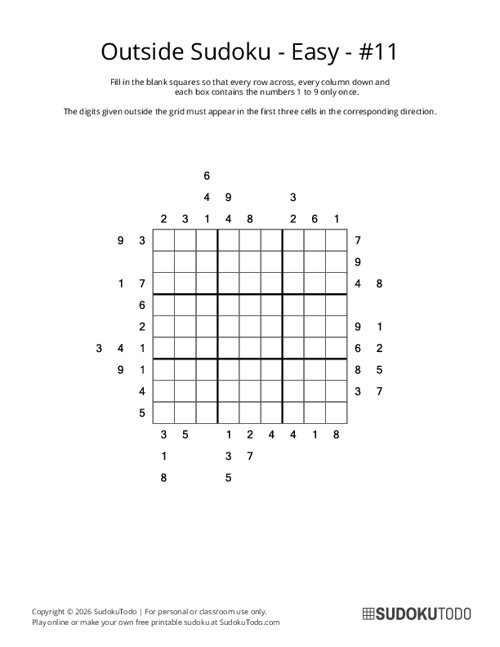 Outside Sudoku - Easy - 11