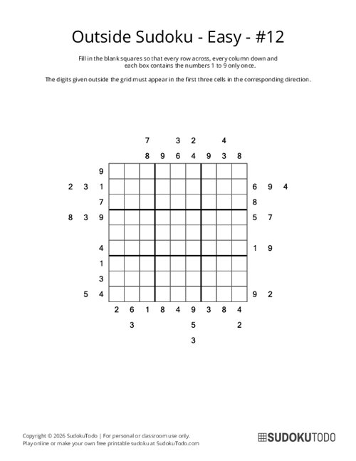 Outside Sudoku - Easy - 12
