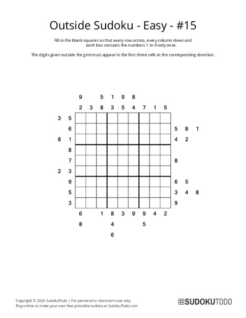 Outside Sudoku - Easy - 15