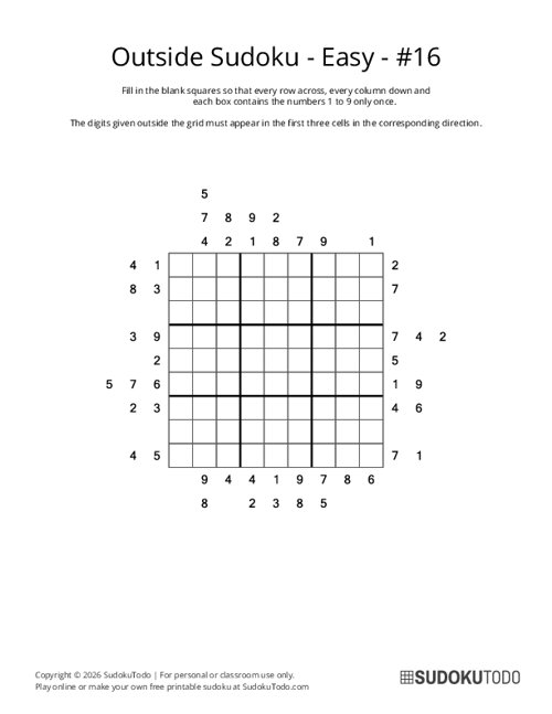 Outside Sudoku - Easy - 16