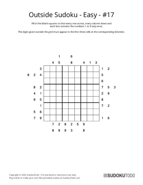 Outside Sudoku - Easy - 17