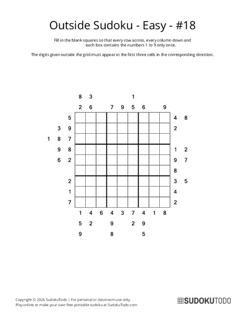 Outside Sudoku - Easy - 18