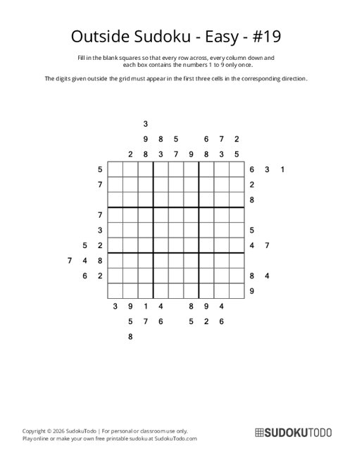 Outside Sudoku - Easy - 19