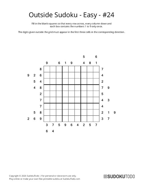 Outside Sudoku - Easy - 24