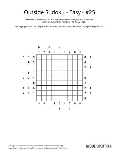 Outside Sudoku - Easy - 25