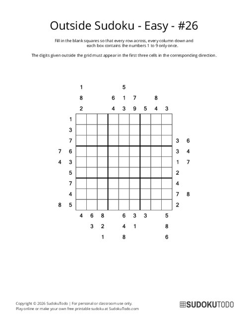 Outside Sudoku - Easy - 26