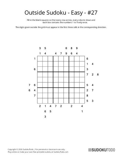 Outside Sudoku - Easy - 27