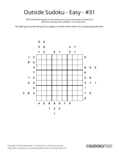 Outside Sudoku - Easy - 31