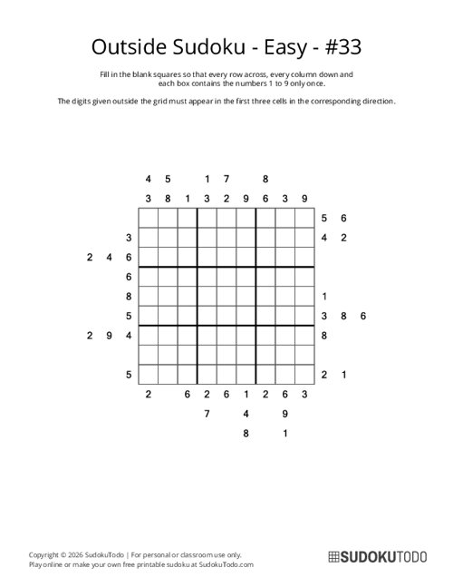 Outside Sudoku - Easy - 33