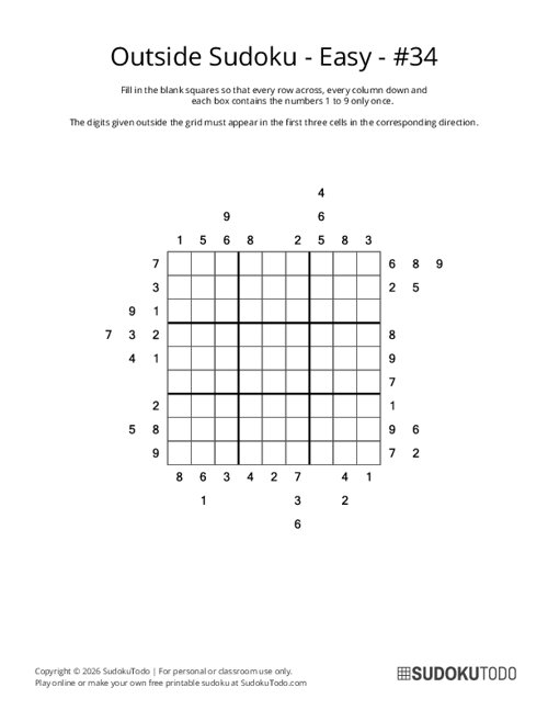 Outside Sudoku - Easy - 34