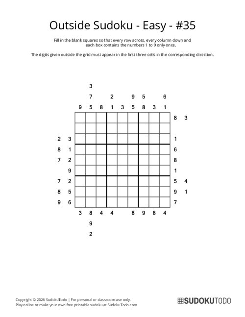 Outside Sudoku - Easy - 35