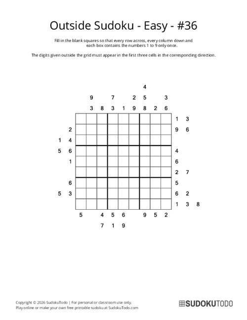 Outside Sudoku - Easy - 36