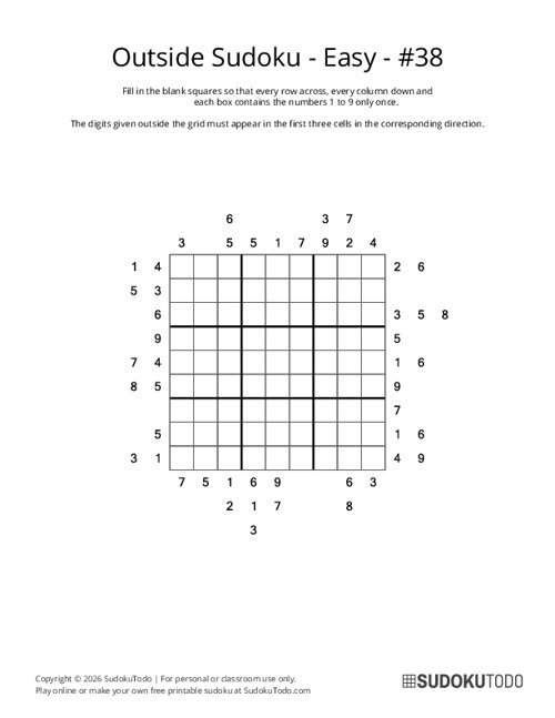 Outside Sudoku - Easy - 38
