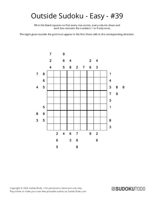 Outside Sudoku - Easy - 39