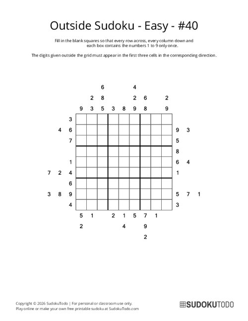 Outside Sudoku - Easy - 40
