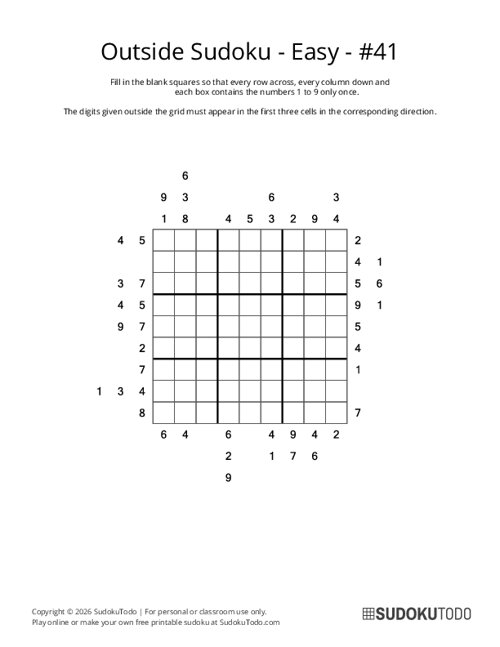 Outside Sudoku - Easy - 41