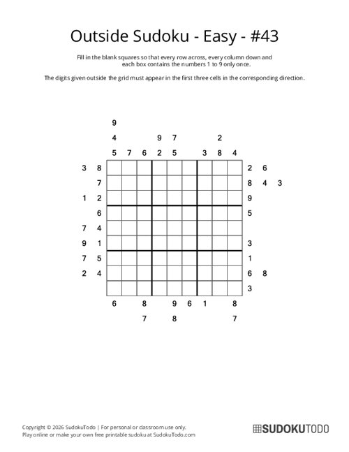 Outside Sudoku - Easy - 43