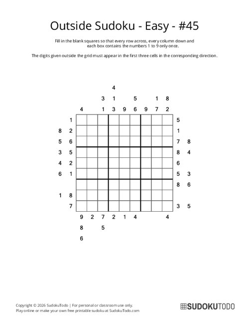 Outside Sudoku - Easy - 45