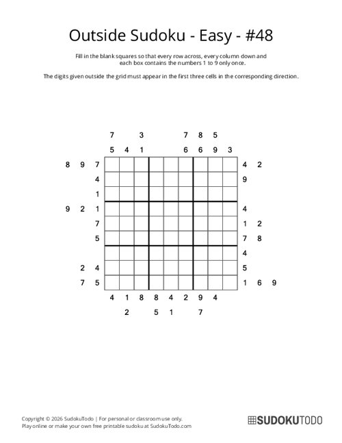 Outside Sudoku - Easy - 48